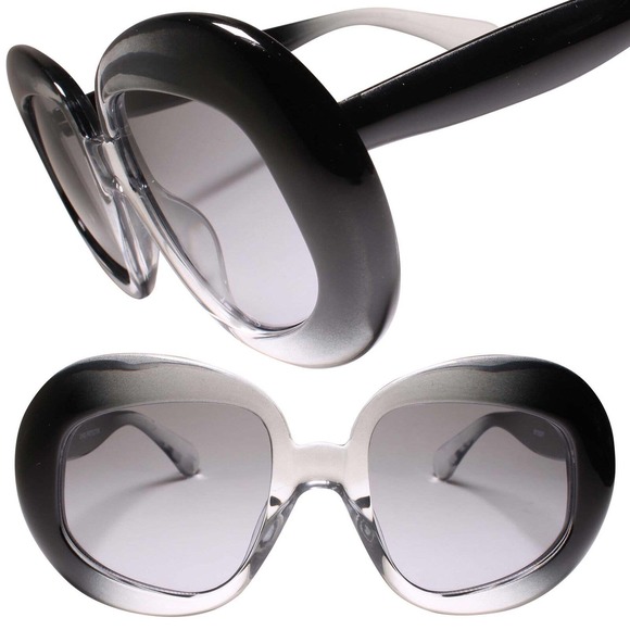 Stunning Exaggerated Oversized Bold Frame Black Womens Sunglasses - Picture 1 of 3